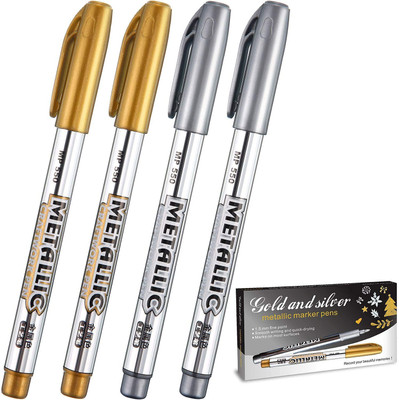 sabahz NA Gel Pen(Pack of 4, Ink Color - Silver, Gold)
