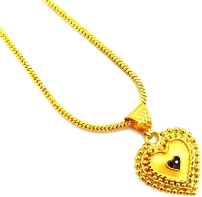 GIACOMO All purpose all occasion Red Heart Shape Love pendant & Chain For Women/Girls Gold-plated Beads Alloy, Brass Pendant