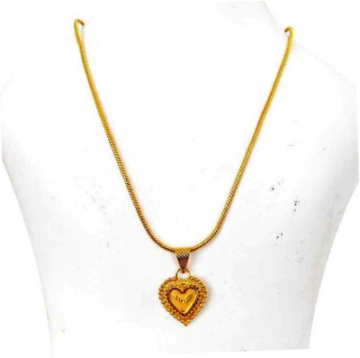 GIACOMO All purpose all occasion Red Heart Shape Love pendant & Chain For Women/Girls Gold-plated Beads Alloy, Brass Pendant