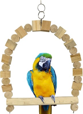 CONGO NATURAL PARROT TREAT Dotted Perch Chew Swing Toy for Macaw, African Grey, Cockatoo and Large Birds Wooden Perch, Chew Toy For Bird