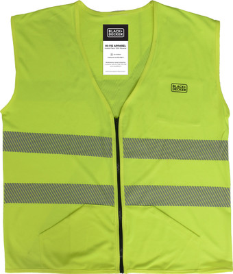 BLACK+DECKER Safety Jacket for Men with Silver Reflective Tapes|Green Safety Jacket(Green)