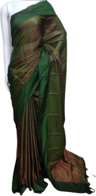 govind handloom Self Design Bhagalpuri Art Silk Saree(Green)