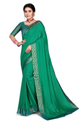 mahalaxmi fab Solid/Plain Bollywood Georgette, Chiffon Saree(Light Green)