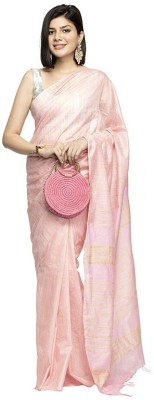 govind handloom Striped Bhagalpuri Art Silk Saree(Pink)