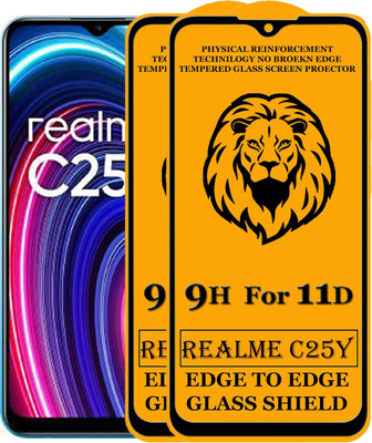 Dream Edge To Edge Tempered Glass for Realme C25Y (Anti-Fingerprint,Zero Bubble,9H Hardness)(Pack of 2)