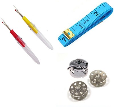 Crafts Haveli 3 Items Combo : 2 Seam Ripper, 1 Case 2 Bobbin, Measuring Tape Sewing Kit