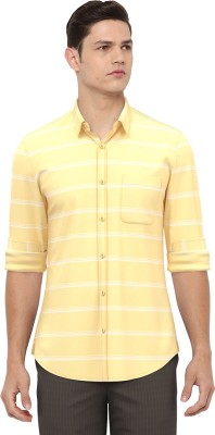 PETER ENGLAND Men Striped Casual Yellow Shirt