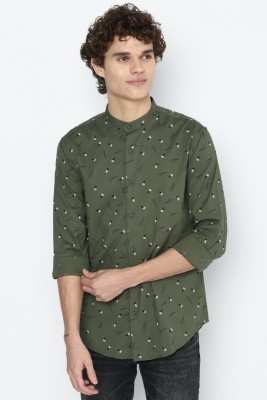 FOREVER 21 Men Printed Casual Green Shirt