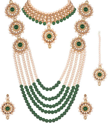 MGEdge Alloy Gold-plated Green Jewellery Set(Pack of 1)