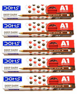 DOMS A1 Deep Dark 10/HB PENCIL {PACK OF 05, BOX} Pencil(Multicolor)