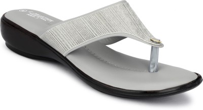 K-Collection Women Flip Flops(Grey , 5)