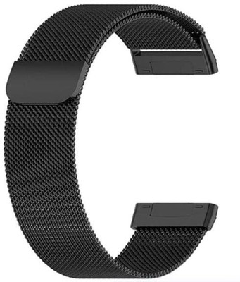RUPELIK Stainless Steel Strap Compatible with Fitbit Sense/Fitbit Versa 3 Smart Watch Strap(Black)