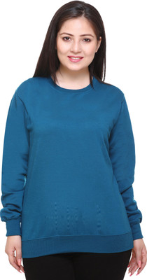 SHAUN Full Sleeve Solid Women Sweatshirt