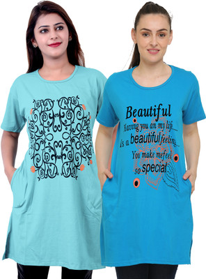 DG Star Printed Women Round Neck Multicolor T-Shirt