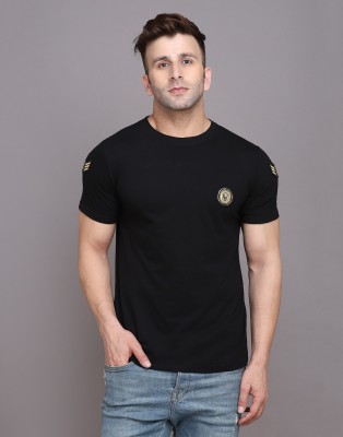 Lawful Casual Solid Men Round Neck Black T-Shirt