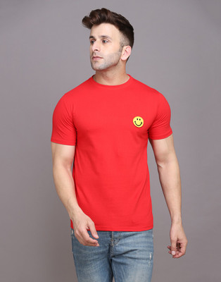 Blisstone Solid Men Round Neck Red T-Shirt