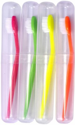 Dr. Flex DuPont Filaments with Anti-Bacterial Container Soft Toothbrush(Pack of 4)