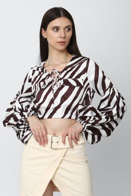 FOREVER 21 Casual Checkered Women Multicolor Top