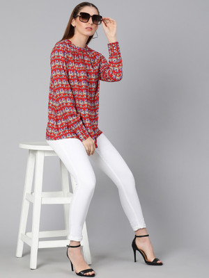 OXOLLOXO Casual Floral Print Women Multicolor Top