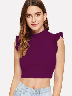 Rajovati Casual Solid Women Purple Top