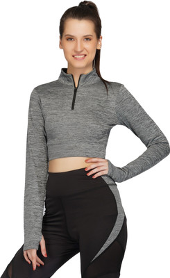 IMPERATIVE by NEU LOOK Party Solid Women Grey Top