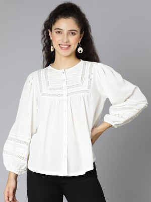 OXOLLOXO Casual Solid Women White Top