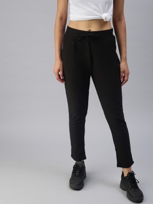 Showoff Solid Women Black Track Pants