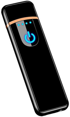 WRADER UPGRADED Version Slim Flameless Electronic Lighter USB Rechargeable Lighter with Touch On/Off Button Lighter for Cigar and Cigarette Lighter(Black)