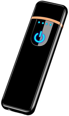 WRADER UPGRADED Version Ultra Thin Flameless Electronic Lighter Rechargeable Lighter with Touch Sensor On/Off Button Lighter for Cigar and Cigarette Lighter(Black)