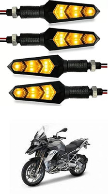 FKOK Rear LED Indicator Light for BMW Universal For Bike(Yellow)