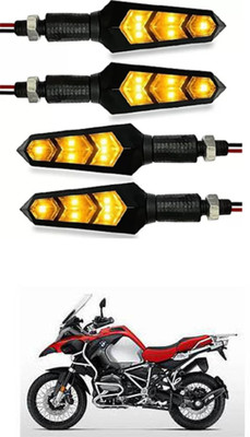 FKOK Rear LED Indicator Light for BMW Universal For Bike(Yellow)