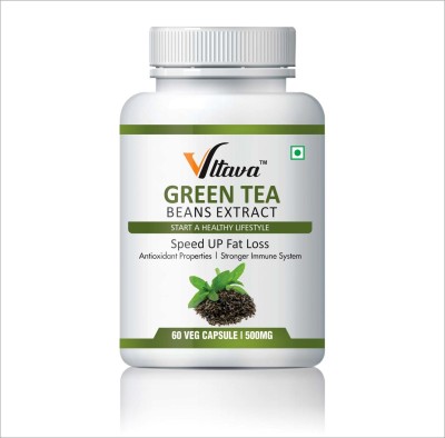 VLTAVA Green Tea Extract Veg Capsules 500MG Helps in Weight Loss, Boost Metabolism(60 Capsules)