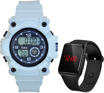 Trex S-Shock Simple Durable Premium Quality Semi Water&Shock Resistant Stop Watch Wrist Digital Watch - For Boys