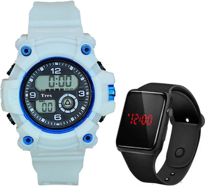 Trex S-Shock Simple Durable Premium Quality Semi Water&Shock Resistant Stop Watch Wrist Digital Watch - For Boys