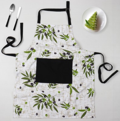 Peperhomia Cotton Home Use Apron - Free Size(Green, Black, Single Piece)