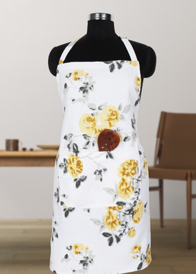 Peperhomia Cotton Home Use Apron - Free Size(Yellow, Single Piece)