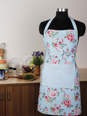 Peperhomia Cotton Home Use Apron - Free Size(Blue, Pink, Single Piece)