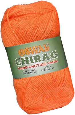 KNIT KING Represents Oswal Chirag Orange 600 gms Wool Ball wool F Art-AJFB