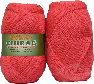 KNIT KING Represents Oswal Chirag Light Red 200 gms Wool Ball wool E Art-AJEH