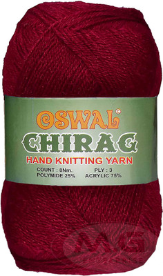 Simi Enterprise Represents Oswal Chirag Mehroon 200 gms Wool Ball wool G Art-AJFJ