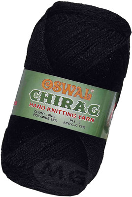 M.G Enterprise Represents Oswal Chirag Black 400 gms Wool Ball wool B Art-AJDH