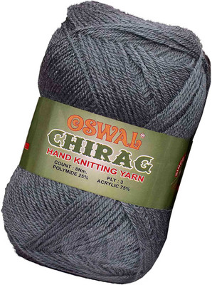 M.G Enterprise Represents Oswal Chirag Light Mouse Grey 400 gms Wool Ball wool S Art-AJEG