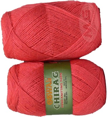 M.G Enterprise Represents Oswal Chirag Light Red 400 gms Wool Ball wool E Art-AJEH