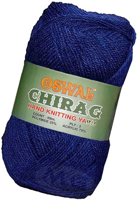 Simi Enterprise Represents Oswal Chirag Navy 400 gms Wool Ball wool DA Art-AJDF