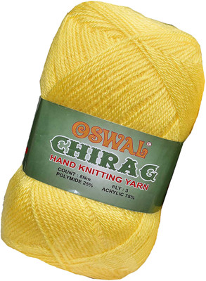 KNIT KING Represents Oswal Chirag Kacha Pila 400 gms Wool Ball wool AA Art-AJDF