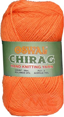 KNIT KING Represents Oswal Chirag Orange 200 gms Wool Ball wool F Art-AJFB