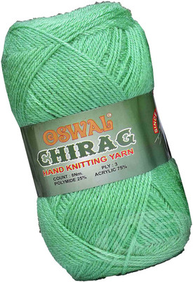 KNIT KING Represents Oswal Chirag Light Apple Green 600 gms Wool Ball wool A Art-AJEE