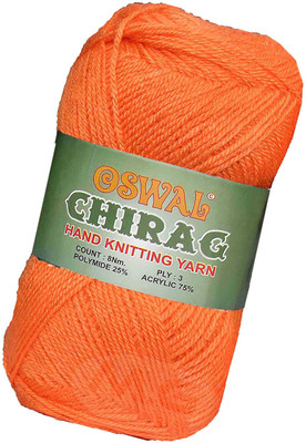 Simi Enterprise Represents Oswal Chirag Orange 400 gms Wool Ball wool F Art-AJFB