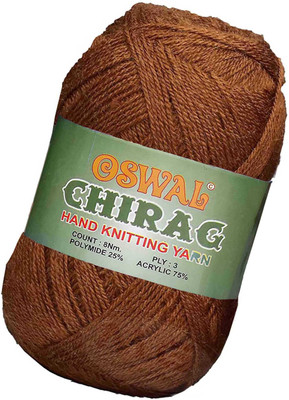KNIT KING Represents Oswal Chirag Choclate Brown 400 gms Wool Ball wool L Art-AJEA