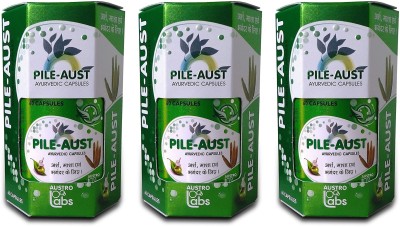 AUSTRO Labs PILE-AUST for Arsh, Masa and Bhagandar Ayurvedic 60 Caps (Pack of 3)(Pack of 3)